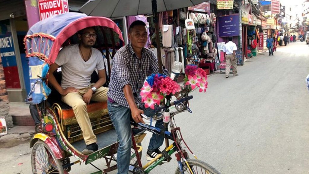 Rikshaw Ride at Ason market (Bazaar), Kathmandu